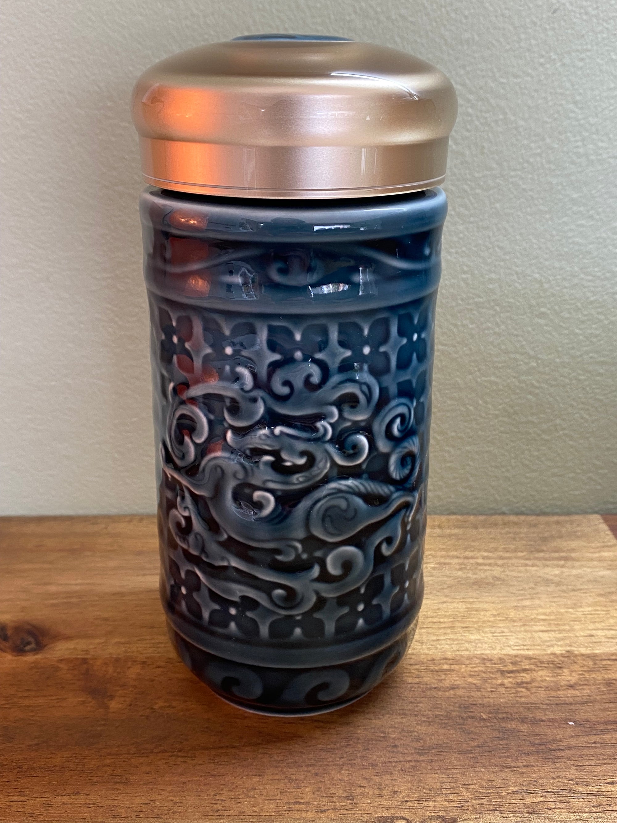 Liven Glaze Dragon Blue  Travel Mug