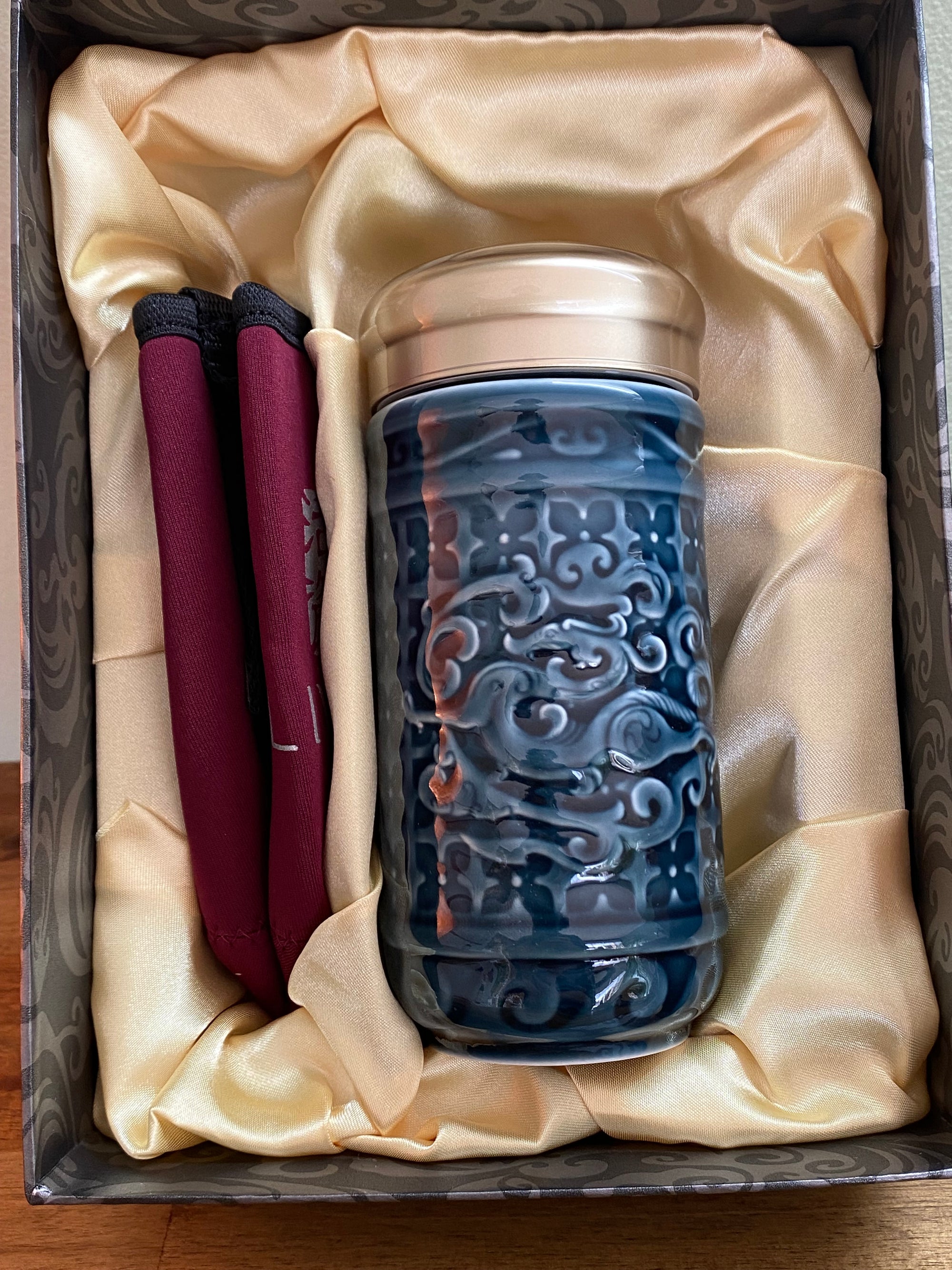 Liven Glaze Dragon Blue  Travel Mug