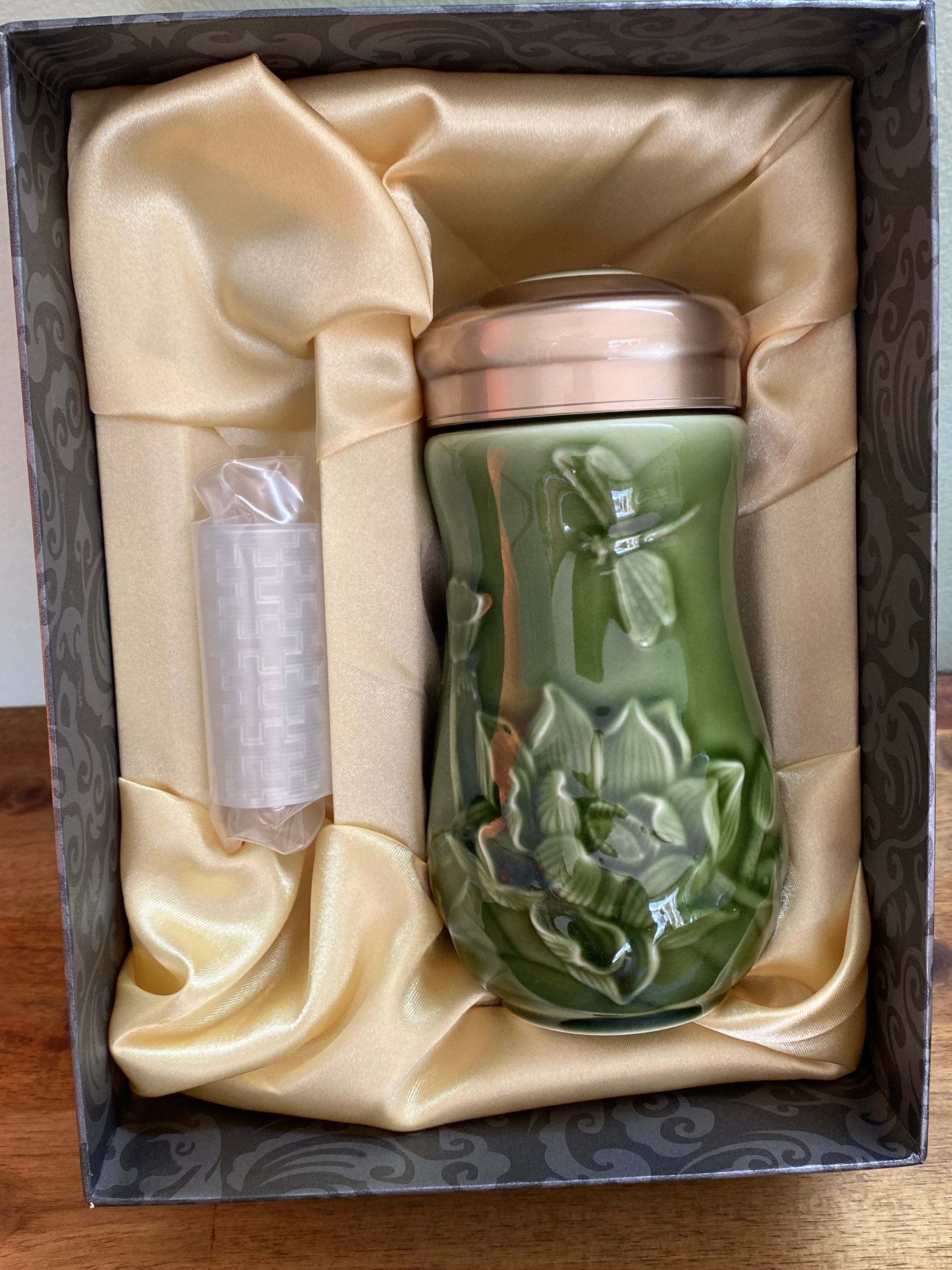 Liven Glaze Dragonfly Jade Travel Mug