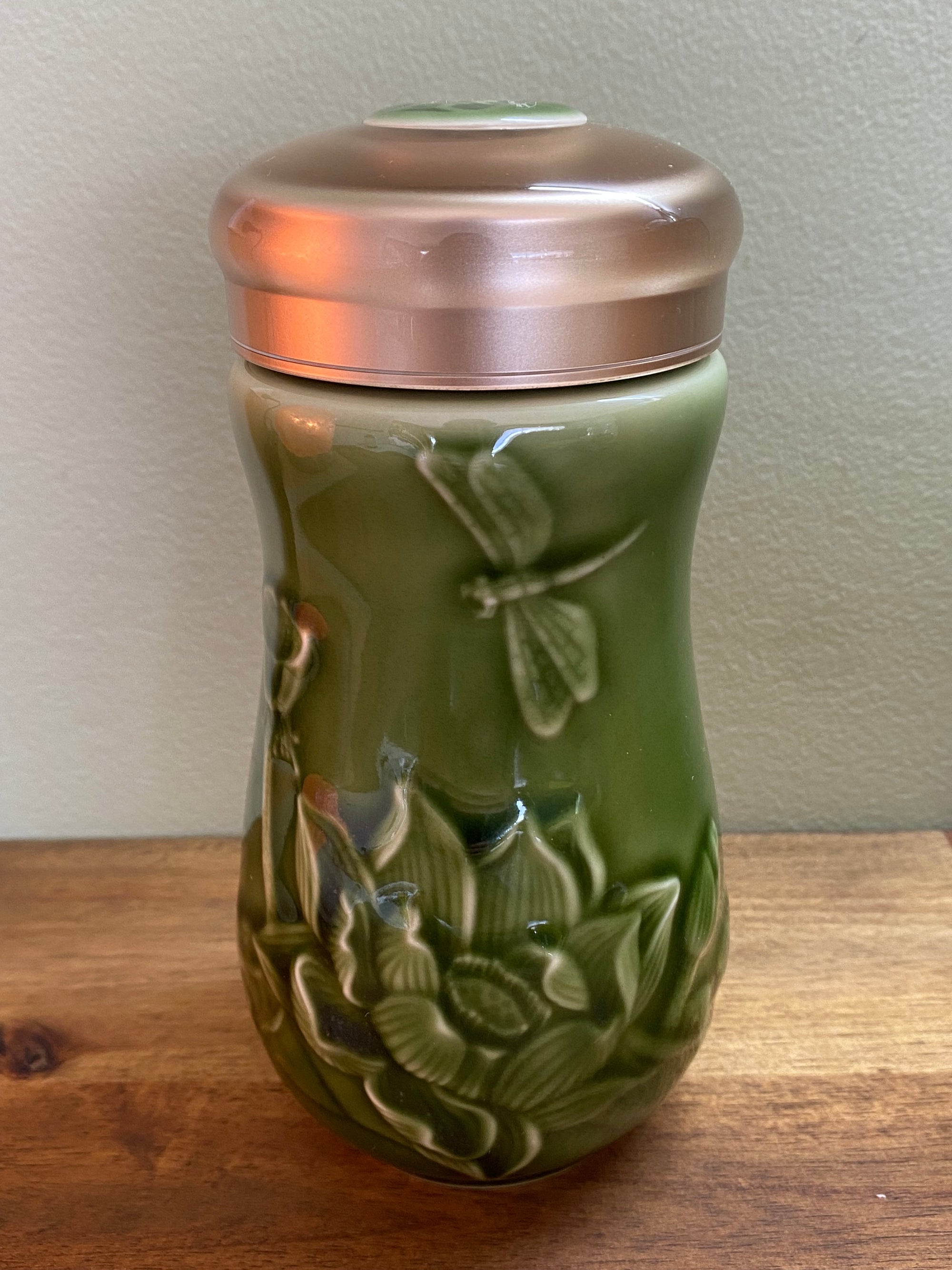 Liven Glaze Dragonfly Jade Travel Mug