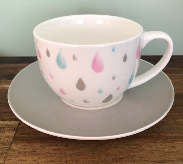 Raindrop Collection- Teacup and saucer